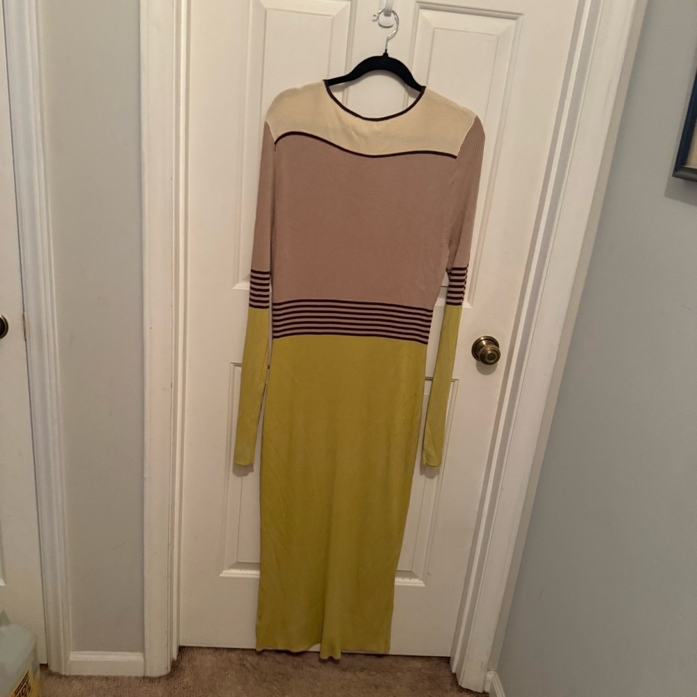 NWT Fashion Nova 2X Colorblock Sweater Bodycon Maxi Dress Curve Hugging - Picture 4 of 6